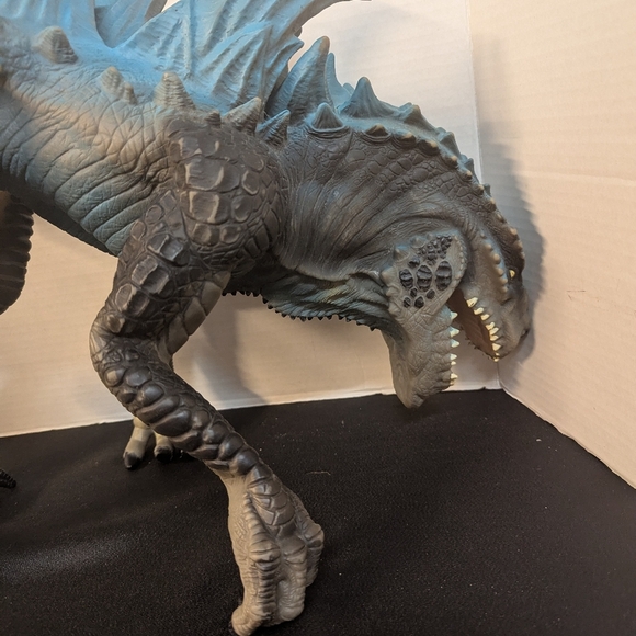 1998 Toho Blue GODZILLA Full Body Rubber Hand Puppet Resaurus 21 Inches Long - Picture 8 of 12